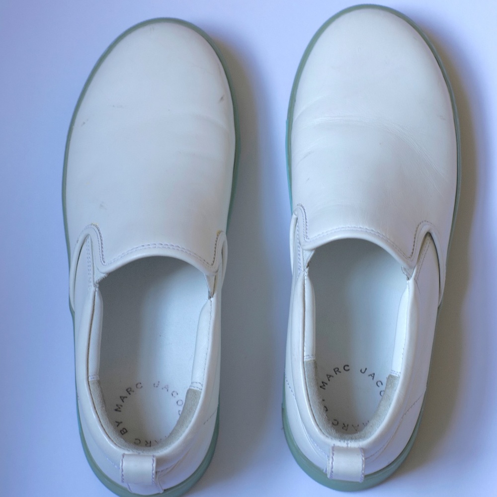 Marc Jacobs Slip On Sneakers - White Leather